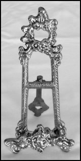 Decorative Pewter Table Top Display Easel